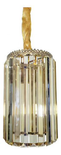 Pendente De Cristal Legítimo K9 Champanhe Cor Cristais Champanhe Com As Partes Metálica Dourada Voltagem 110v/220v(bivolt
