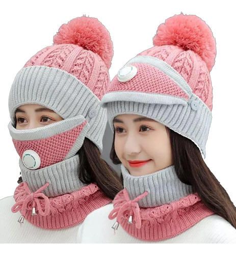 Gorros Y Bufandas Cuello Invierno Frío Sombreros Unisex 3pk