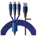 Bawanfa Cable De Carga Largo Usb 3 En 1, Cable De Carga Tren