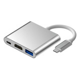 Hub Adaptador Tipo-c 3 En 1 Thunderbolt 3 Para Mac / Windows