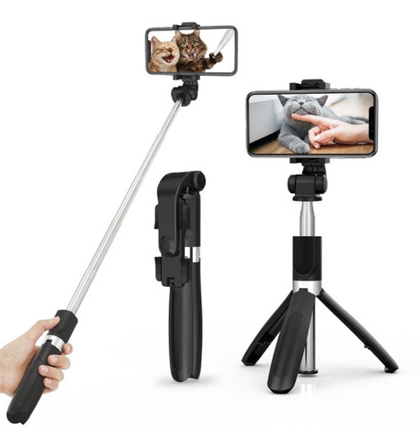 Pau De Selfie Bluetooth Tripé Estabilizador Controle Bastão