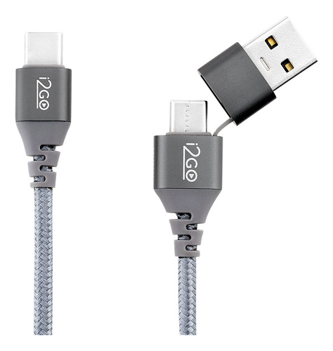 Cabo Usb-c + Usb-c Adaptador Usb-a I2go 2m 3a Chumbo