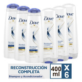 Dove Shampoo Y Acondicionador Reconstrucion Completa Pack X6