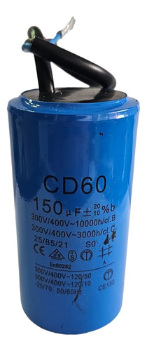 Condensador De Partida 150uf 300v/400v 50/60hz