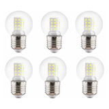 Bombilla Led E26 E27 Esfera Decorativa 6000k Brillante 60w