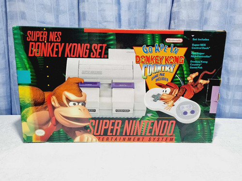 72- Console Super Nintendo Donkey Kong Set Usa Serial Batendo
