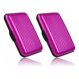 Cartera Aluminio 2 Pack Card Guard Antirobo Rosa Color Fucsia Diseño De La Tela Liso