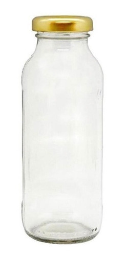 Botella Vidrio Jugo X 330 Cc Con Tapa Rosca Metal X 10 Und