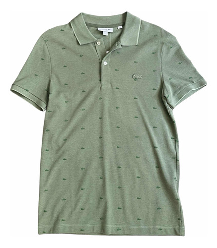 Playera Polo Lacoste , Green Olive S Slim