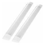 Kit 2 Lâmpada Led Tubular Luminária Slim 40w  120cm Branca