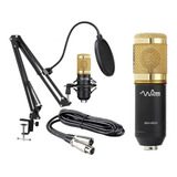 Kit 4 Un Microfone Condensador Bm800 Waver Cabo Xlr 5 Metros