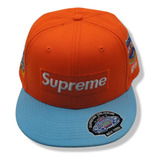 Gorra New Era X Supreme 59fifty Naranja 100% Original 