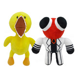 Kit Pelúcia Rainbow Friends Roblox Boneco Pato Amarelo E Red