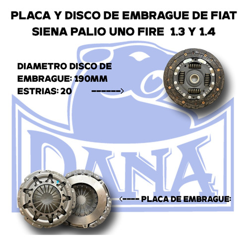 Kit De Embrague Original Fiat Siena Palio Uno Fire 1.3 1.4 Foto 3