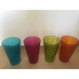 Vendo 4 Vasos De Vidrio Colores