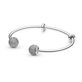 Pulsera Pandora Abierta Brillante Circonitas Para Charms