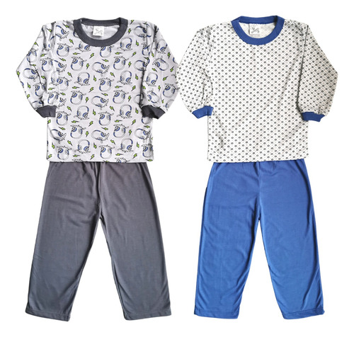 Kit C/ 2 Pijama Infantil Inverno Frio Menino Longo 201516-2