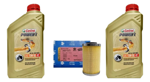 Kit Filtro Aceite Castrol Power 1 Bajaj Rouser Ns 200 Gaona