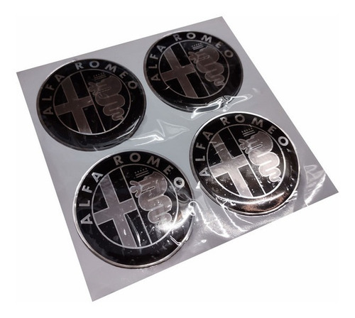 Calco Centro Llanta Alfa Romeo 49mm Negro- Plata