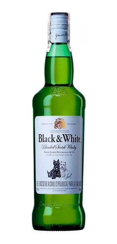 Botella Whisky Black & White Botella 750ml Estampillado 100%