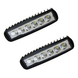 2u X Barra Faro 6 Led Auxiliar Rectangular 12v Auto Moto 4x4