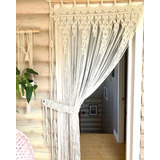 Cortina Puerta Ventana Macramé Boho Tejido A Mano Hogar Deco