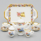 Odoria 1:12 Miniatura 8 Unids Porcelana Chintz Tea Cup Set