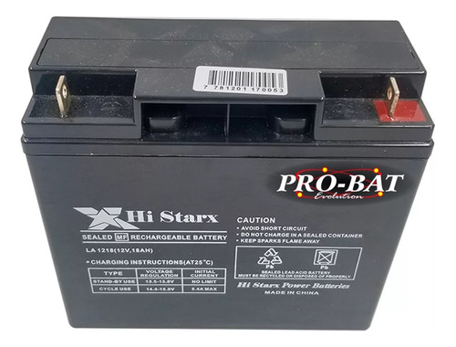 Bateria Grupo Electrogeno 6dm18 12v 18ah Gel 6fm18 Pro-bat