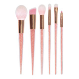 Set 6 Brochas Y Pinceles De Maquillaje Glitter Fascino