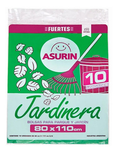 Bolsa Residuos Asurin Jardinera Parque Y Jardin 80x110cm 10u