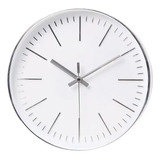 Relógio De Parede Prata Redondo Metalizado 30cm Cozinha Sala