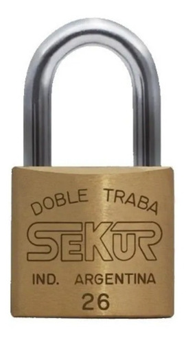 Candado Sekur De 26 Mms De Bronce Con Doble Traba A Bolillas De Acero Inoxidable Con 2 Llaves