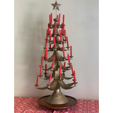 Árbol De Navidad Mexicano Metálico Para 40 Velas O Moños.