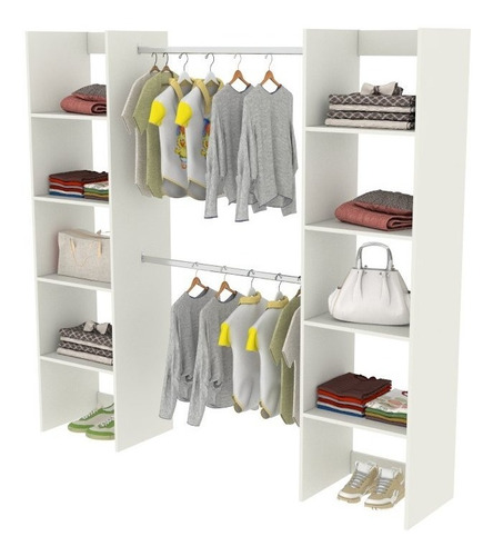 Closet Con Entrepaños De Madera 150 Ancho A 200cm Ajustable