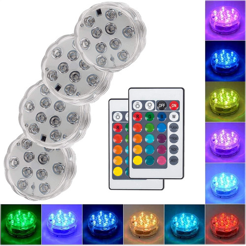 Luces Led Sumergibles Hooima, Con Control Remoto, Rgb, Ip67