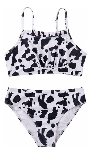 Traje De Baño Moderno Para Niñas Con Estampado De Vacas, Man