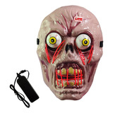 Máscara Led Zombie Luminoso Premium Disfraz Halloween-cc