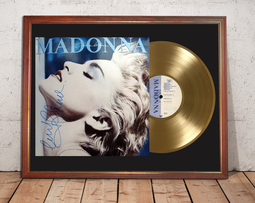 Madonna True Blue Tapa Lp Firmada Y Disco De Oro Enmarcados