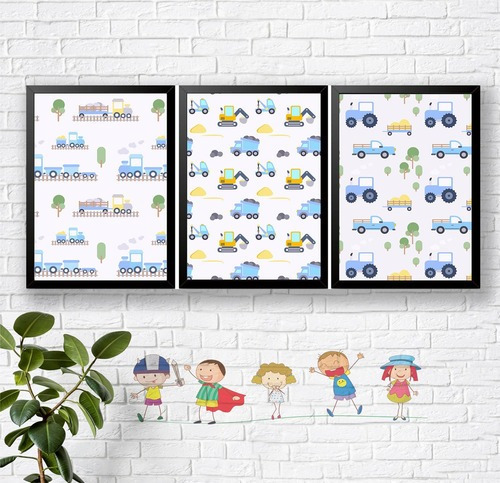 Quadro Placa Decorati Infantil Quarto Meninos Carro Cidade