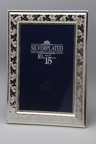 Portaretratos Premium Metal Plateado Silver Plated 15 X 20cm