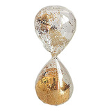 Reloj De Arena Destellos De Oro Antique De Vidrio 16cm Deco