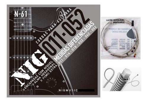 Corda Para Guitarra Medidas Diferenciadas 011-052 Nig N61
