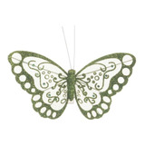 Borboleta Decorativa Verde Com Clip Jogo Com 6 Un - Coleção 