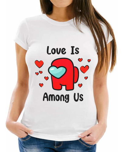 Playera Dama Among Us Love Qkdw Clor