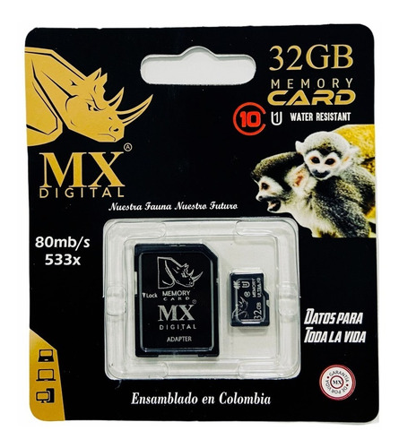 Micro Sd 32gb Clase 10 Mx 80mb/s Original Garantia + Adaptad