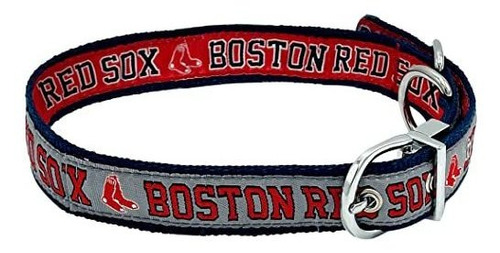 Boston Red Sox Collar De Perro Mlb Reversible, Grande. Colla
