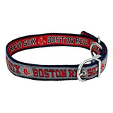 Boston Red Sox Collar De Perro Mlb Reversible, Grande. Colla