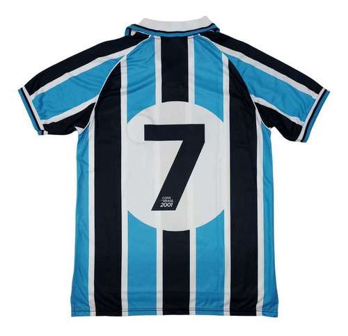 Camisa Retro Grêmio 2001 Copa Do Brasil #7 Tetra Tricolor 