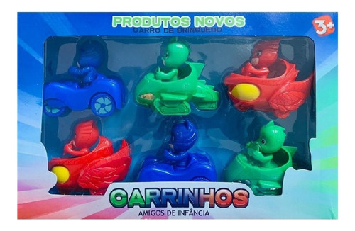 Coleção Pj Masks Com 6 Carrinhos De Fricção