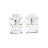 100pack Teléfono Plug 6p2c Rj11 Enchufe Modular (6-2, Cable 